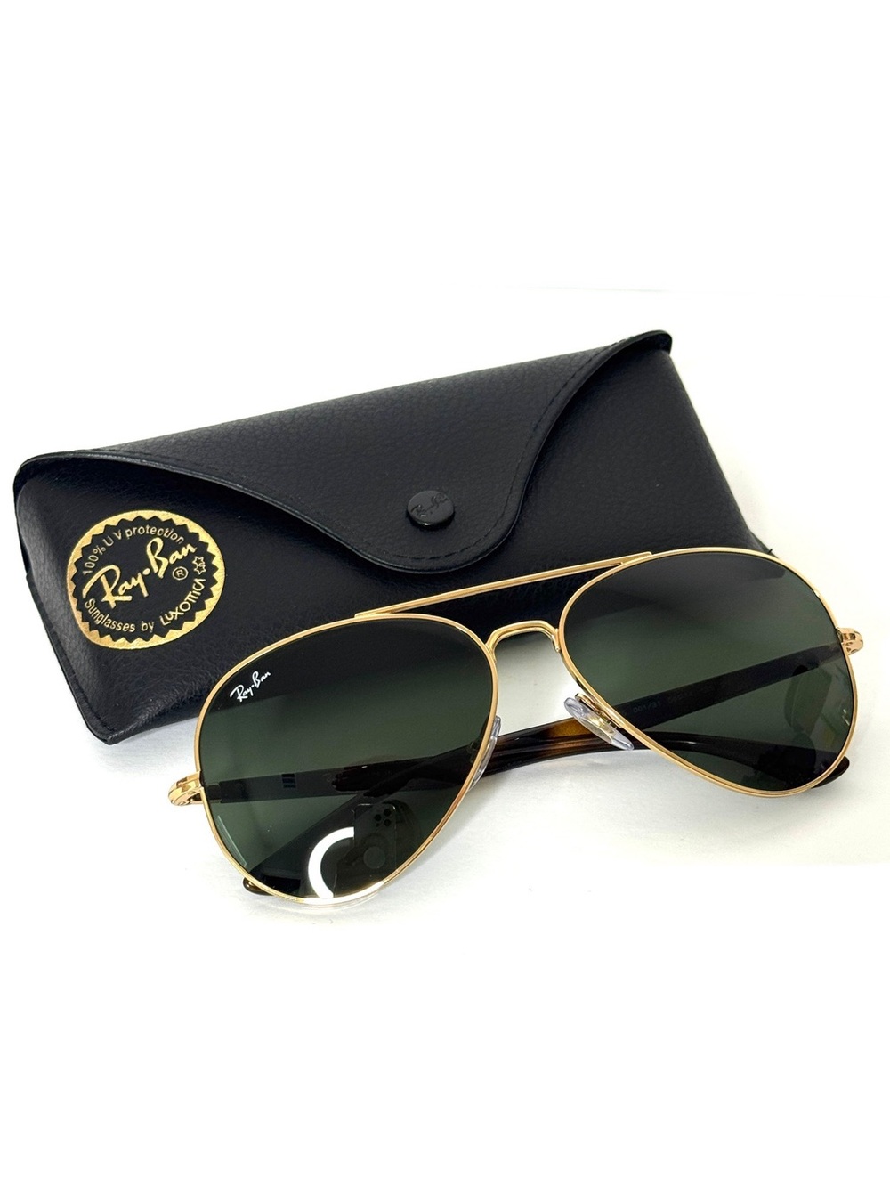 NEW RAY BAN RB 3675 Sunglasses Arista Gold / Green Made in Italy